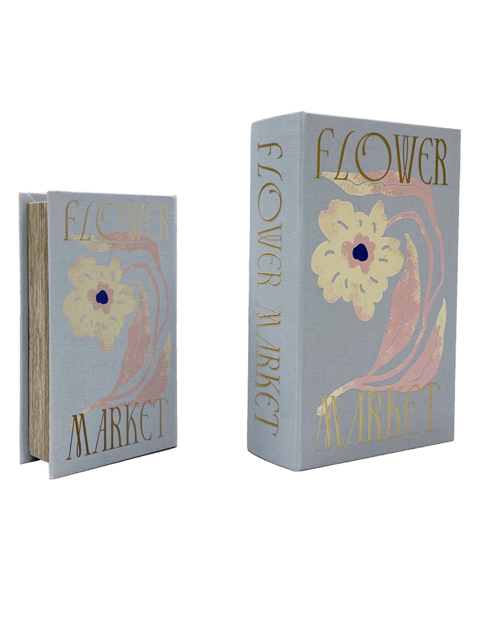 Caja decorativa con set Flower Market rectangular con 2 piezas 2