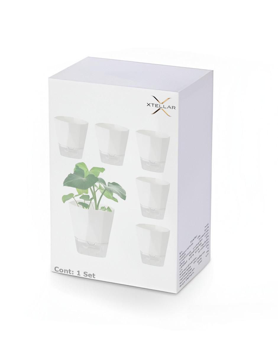 Set maceta de plástico con sistema automático de riego 4
