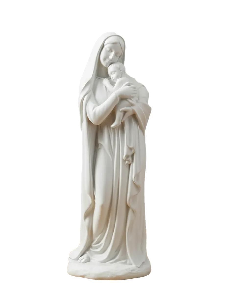 Escultura religiosa de Virgen Maria y Jesus