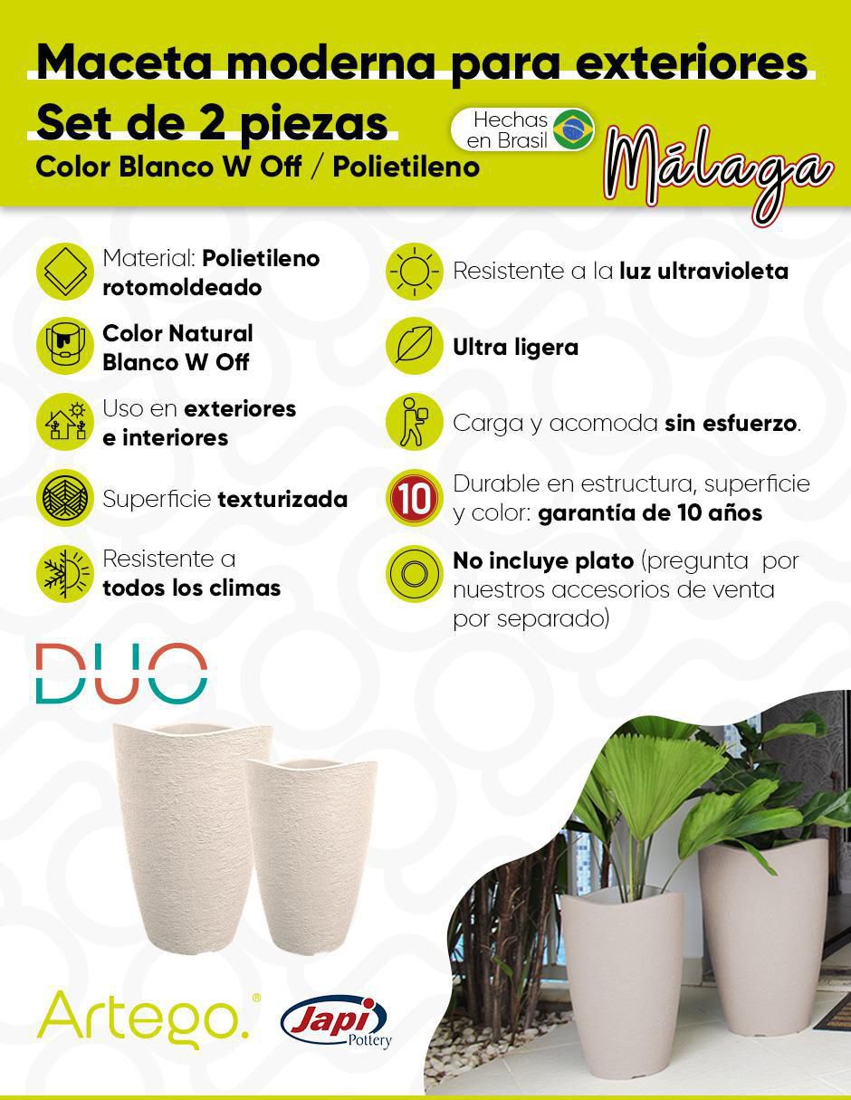 Set maceta Málaga Japi de polietileno 3