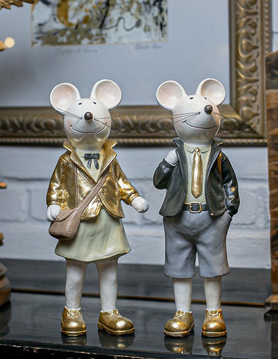 Figura decorativa de ratón de resina 4