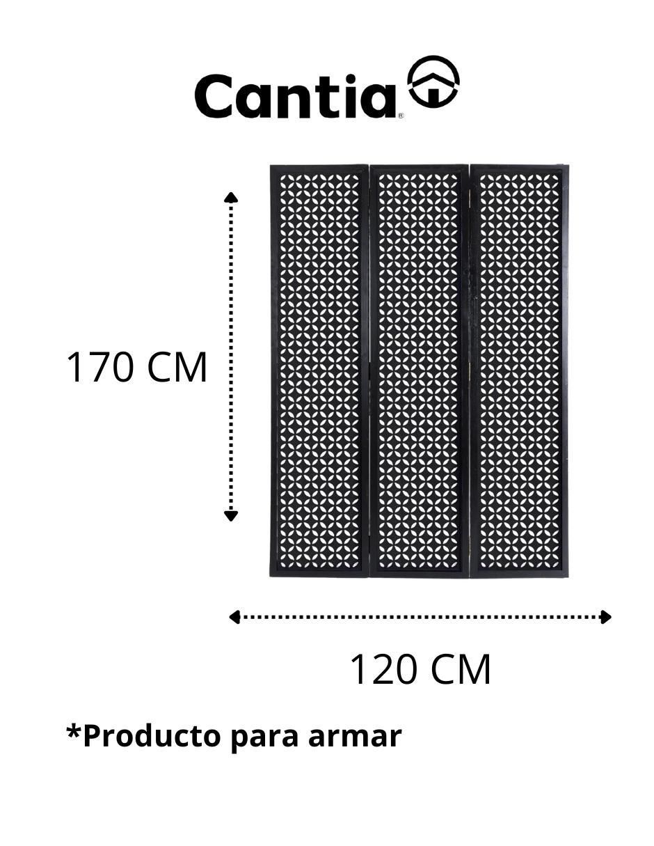 Biombo Tukums 3 paneles de madera 6
