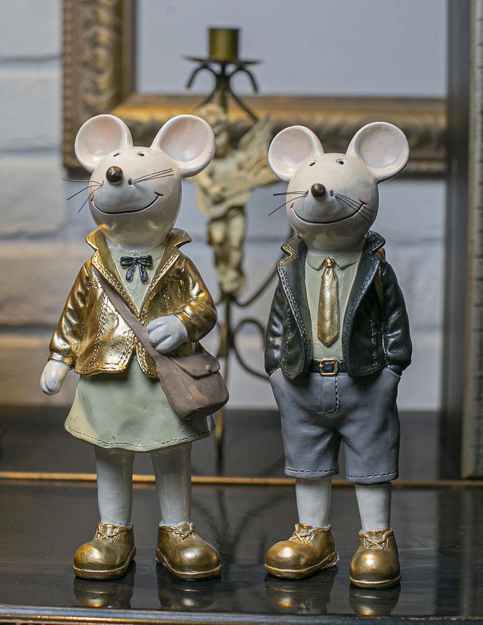 Set figura decorativa de ratón de resina 2