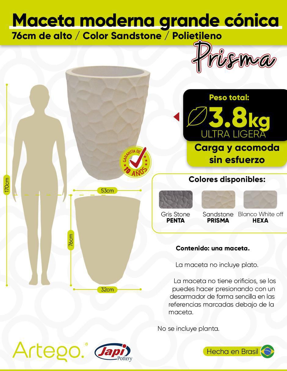 Maceta Ultra Ligera Japi  de polietileno 7