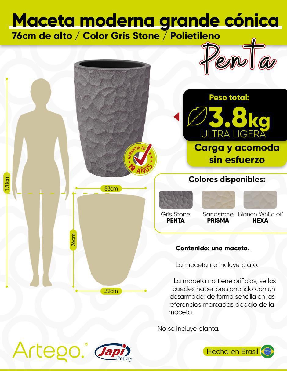 Maceta artego ultra ligera japi "de" polietileno "con" no