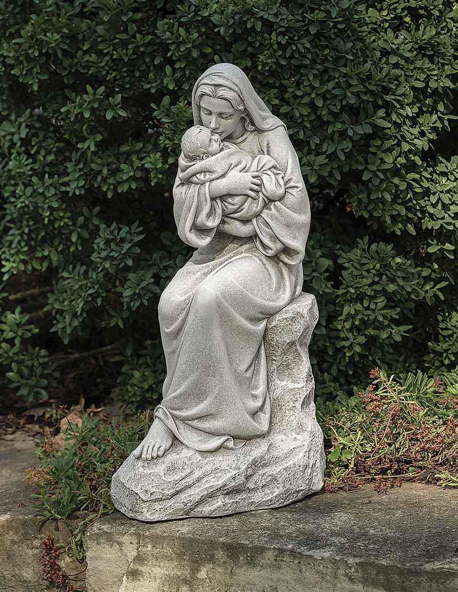Escultura religiosa de Virgen Maria y Jesus 9